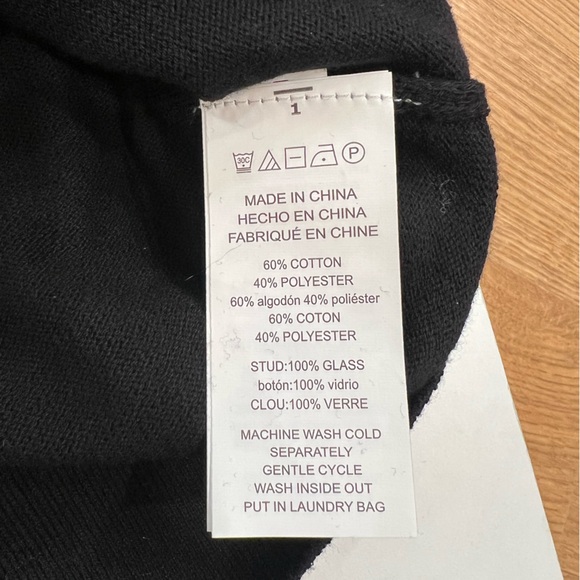 Michael Kors Black Crewneck Sweater with Silver Studded Rhinestone MK Logo Small - Picture 4 of 7